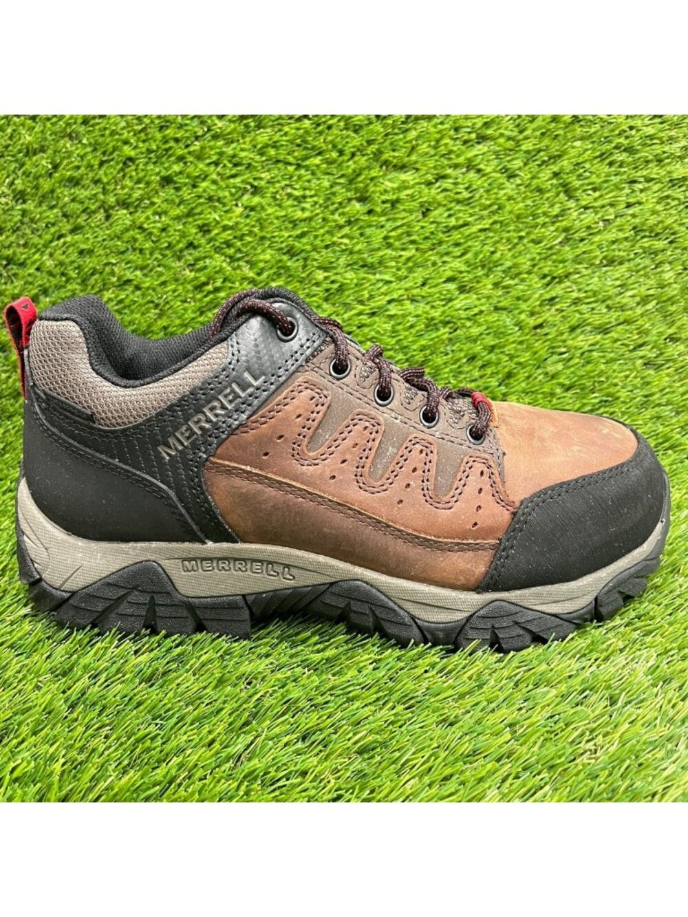 Merrell Windoc Mens Size 8E Brown Black Waterproof Steel Toe Safety Work Shoes